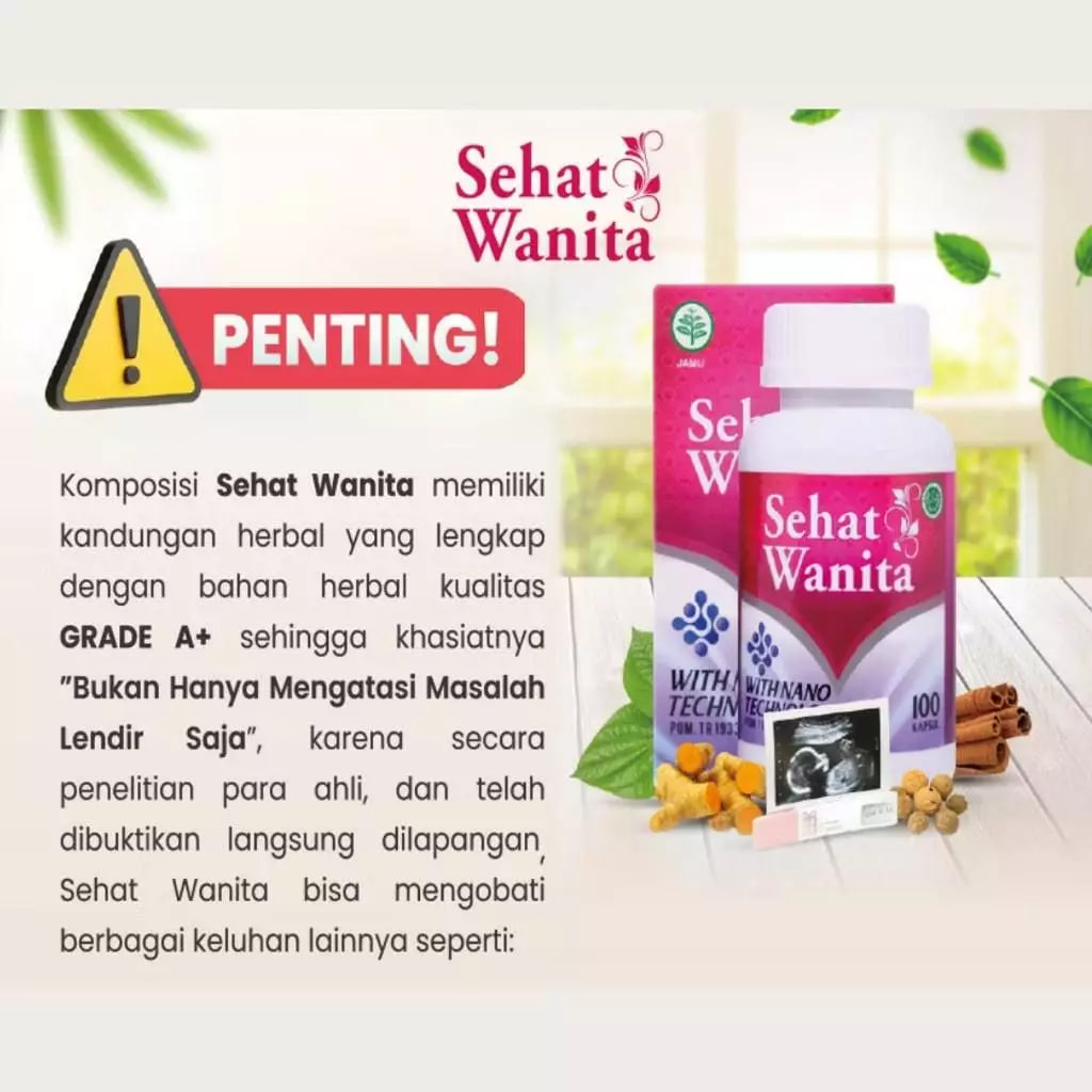 Sehat Wanita Original Isi 100 kapsul Untuk Membantu Atasi Masalah Kewanitaan dan Promil Obat Herbal Keputihan Haid Bau Gatal Benjolan 4