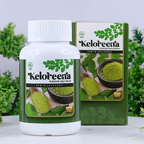 Keloreena Original 100% Asli Kapsul Daun Kelor Ekstrak Moringa Oleifera BPOM Dan Halal Obat Herbal Kolesterol Asam Urat Benjolan 4