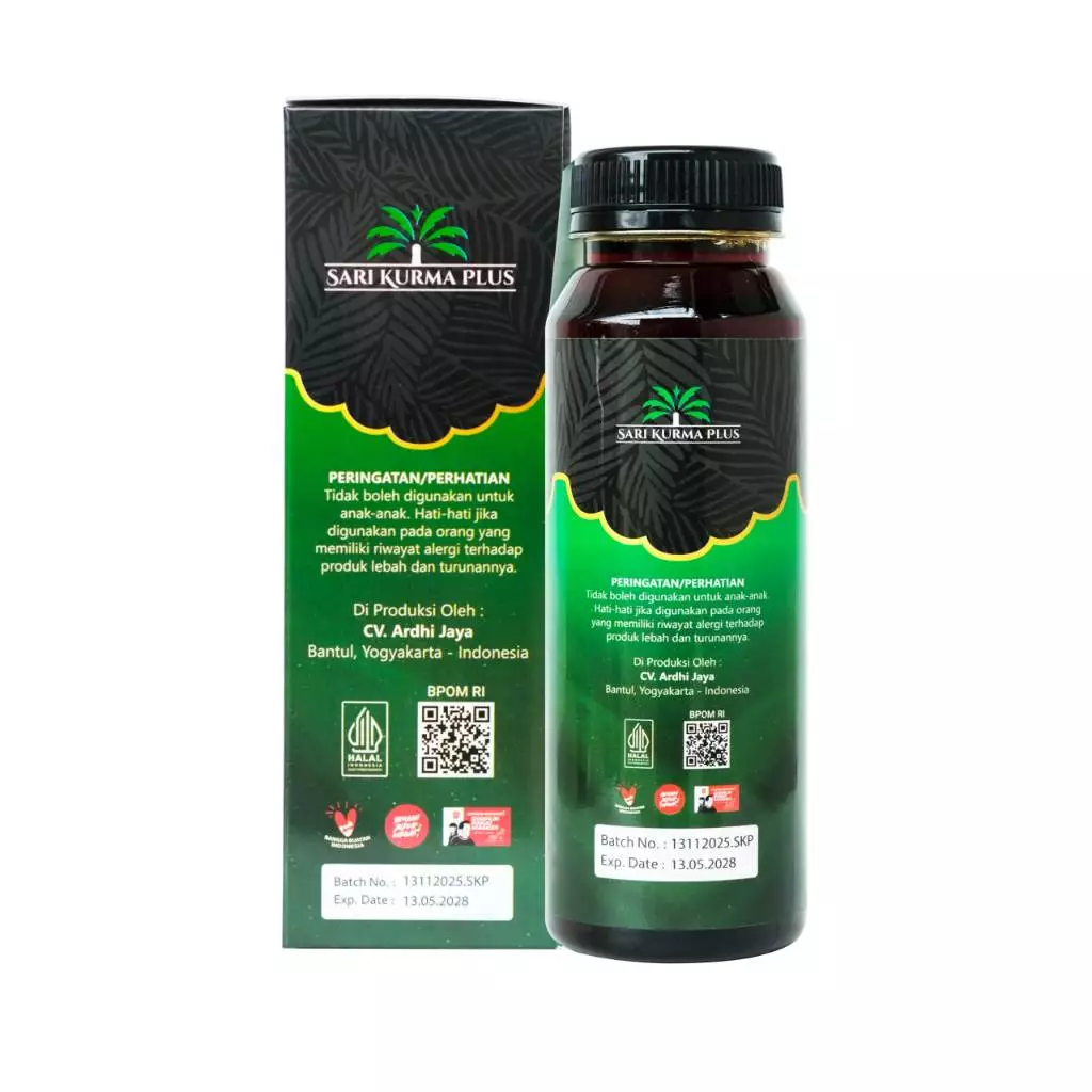 Sari Kurma Plus  Asli 100% Original Obat Herbal Penambah Nafsu Makan Berat Badan Asam Lambung Maag Gerd Flek Paru Paru Asma Sesak Nafas Kolesterol Darah Tinggi Sakit Kepala Demam Batuk Berdahak Menahun Tipes Diabetes Stroke Ispa 6