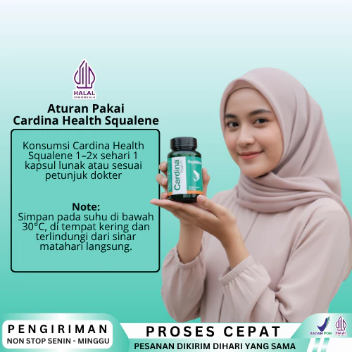 Minyak Ikan Cardina Health Squalene Softgel Omega 3 Fish Oil Untuk Anak dan Dewasa Obat Herbal Multikhasiat Bantu Atasi Nyeri Sendi Lutut Asam Urat Rematik Darah Tinggi Vitamin Otak Maag Asam Lmbung Sakit Perut Anti Oksidan 5