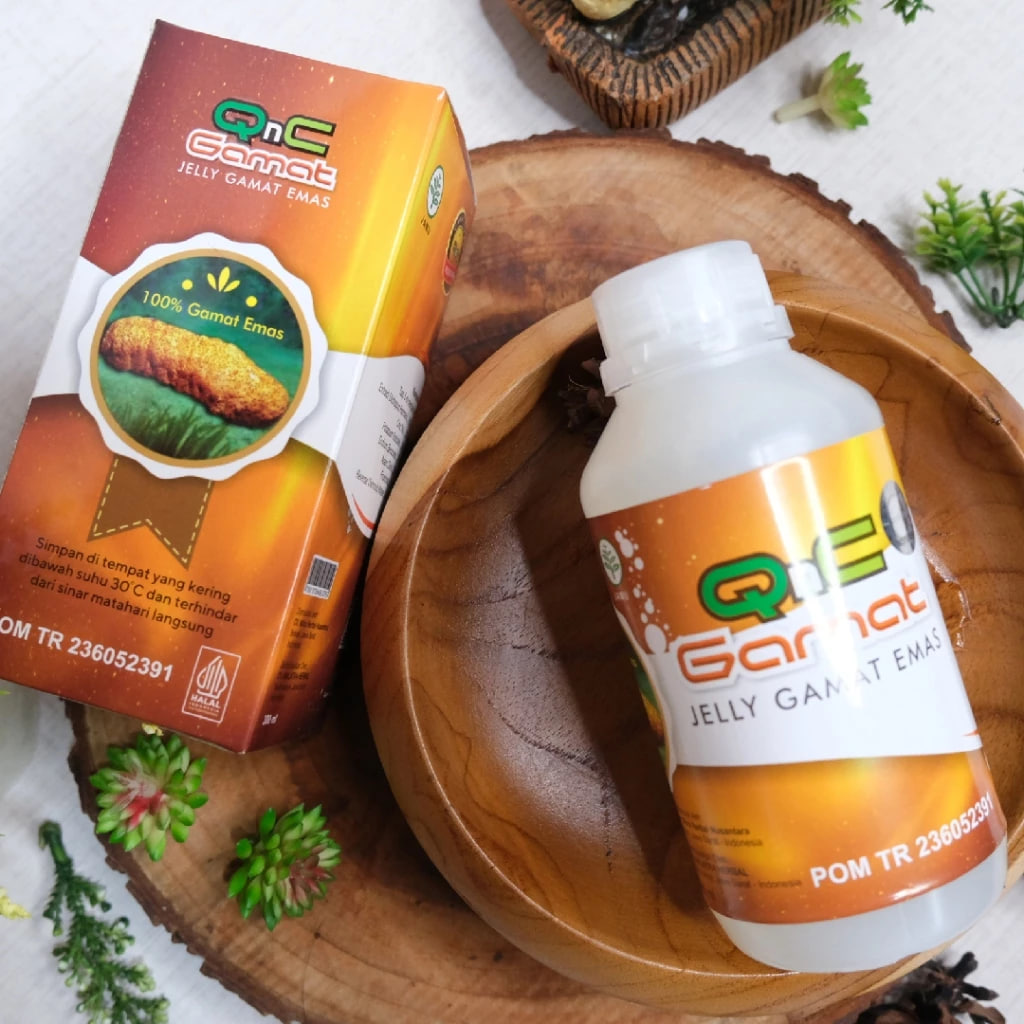 QnC Jelly Gamat Emas Asli 100% Original Obat Herbal Hernia Varikokel Turun Berok Kolesterol Asam Urat Rematik Darah Tinggi Hipertensi Diabetes Batuk Sesak Nafas Asma Nyeri Sendi Asam Lambung Maag Batu Ginjal Gatal Scabies Miom Kista Liver 5